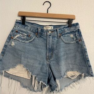 Abercrombie & Fitch Light Blue Jean Mom Shorts